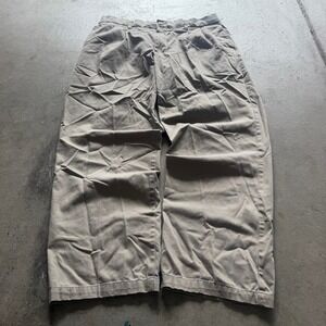 32x28 Tan Baggy Wide Leg Chino Dress Pants Y2K Grunge 2000s Vintage